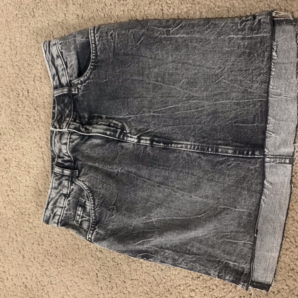 Black Jean Mini Skirt